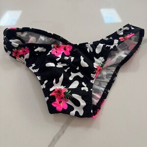 Pole sport Floral Women's Scanty Bottom - Black and Pink